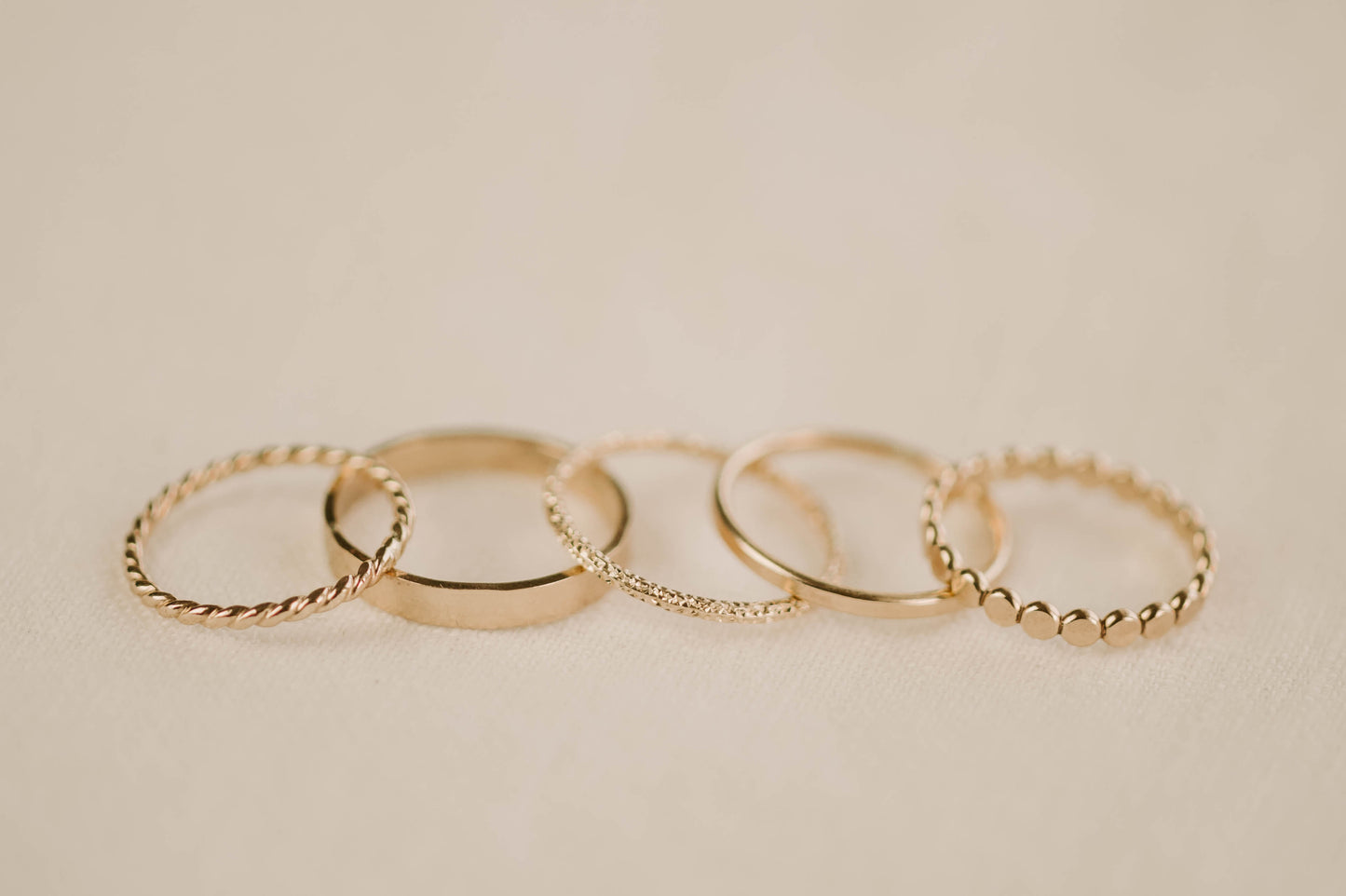 Textured Stacking Rings - Set of 5