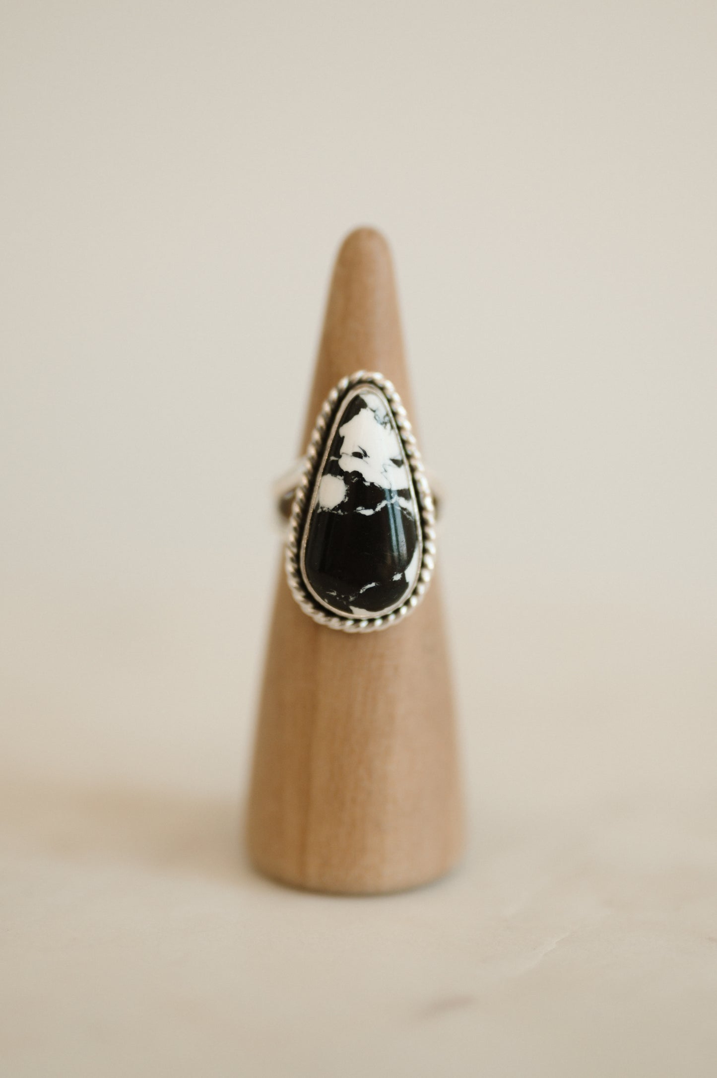 White Buffalo Turquoise Ring - Size 10