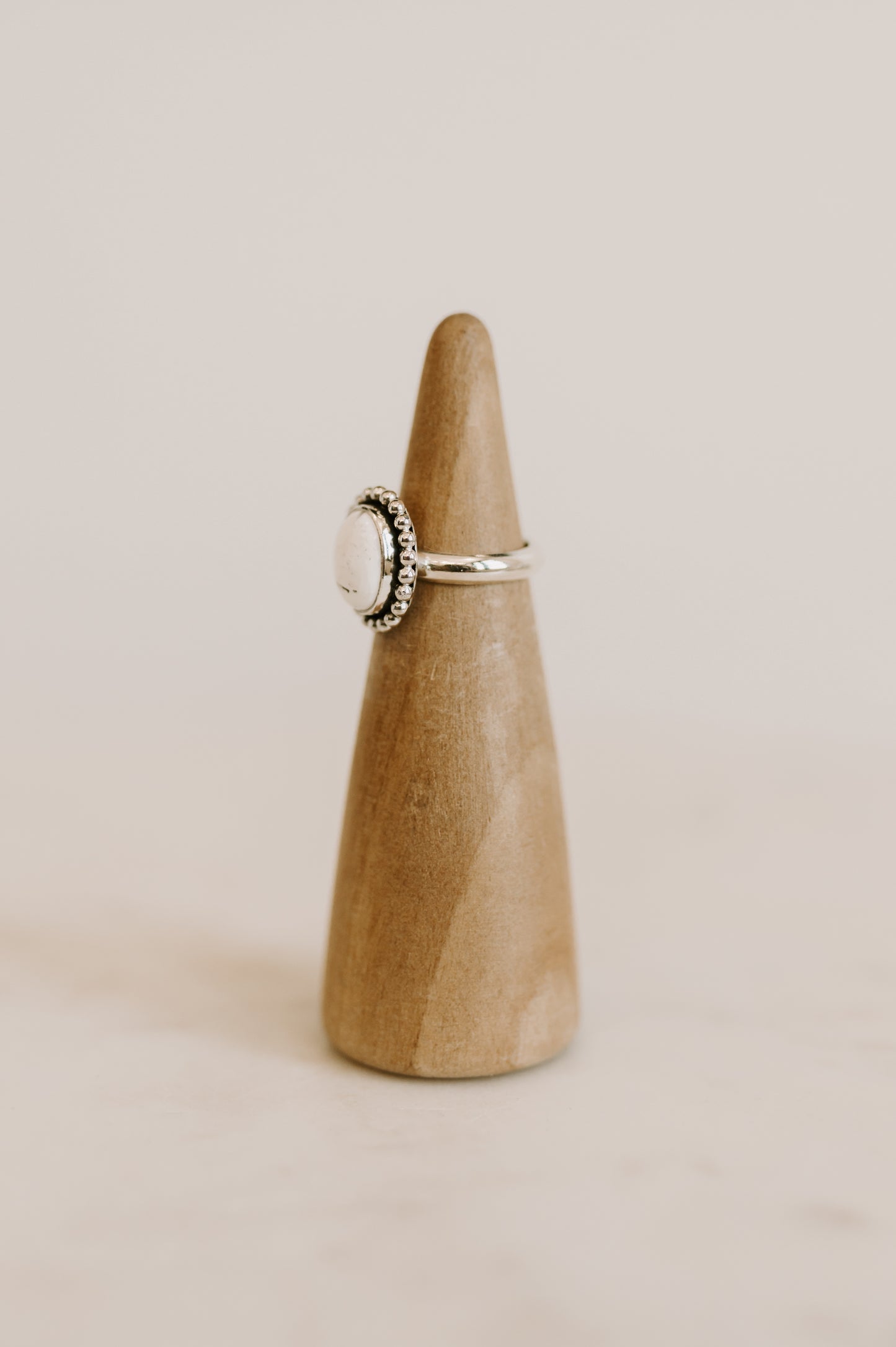 White Buffalo Turquoise Ring - Size 5