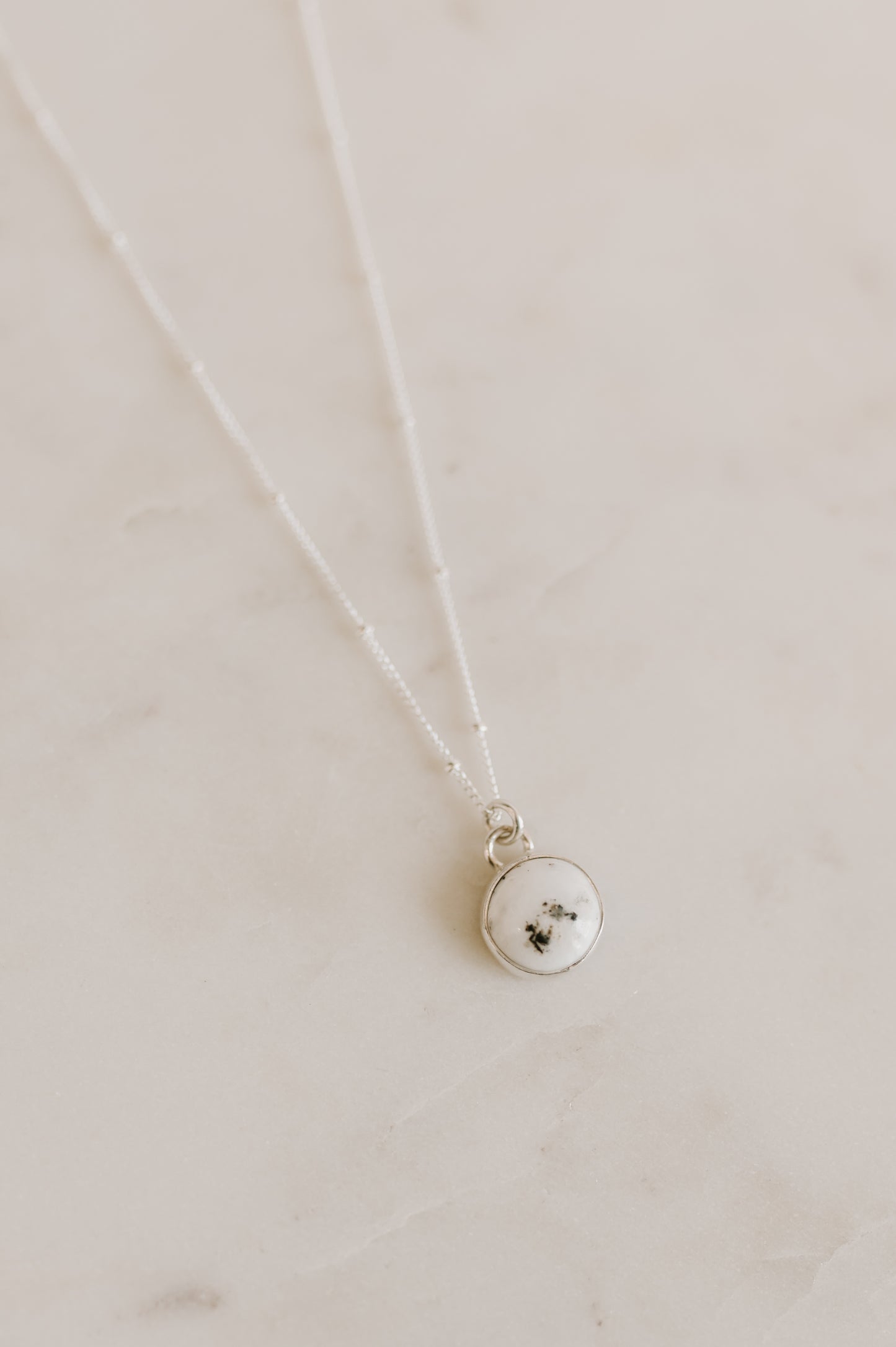 White Buffalo Turquoise Pendant Necklace