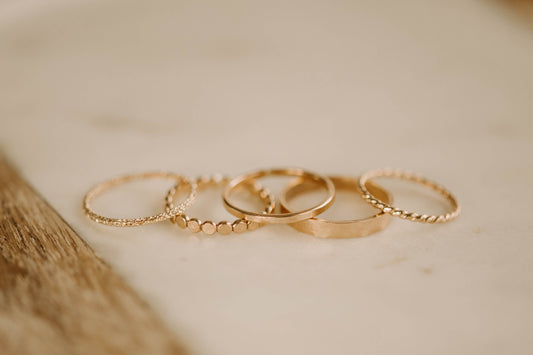 Textured Stacking Rings - Set of 5