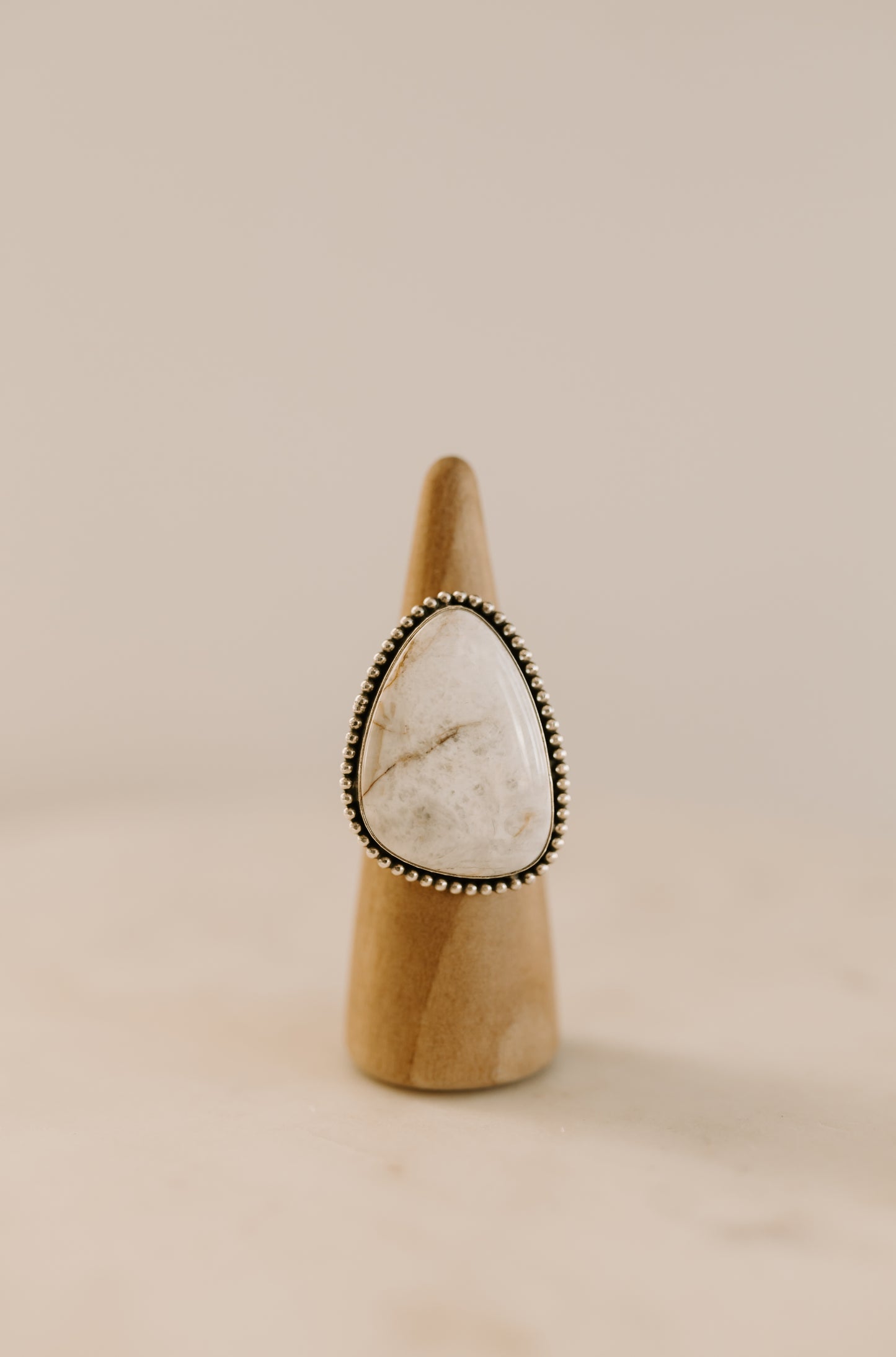 White Buffalo Turquoise Ring - Size 11.5