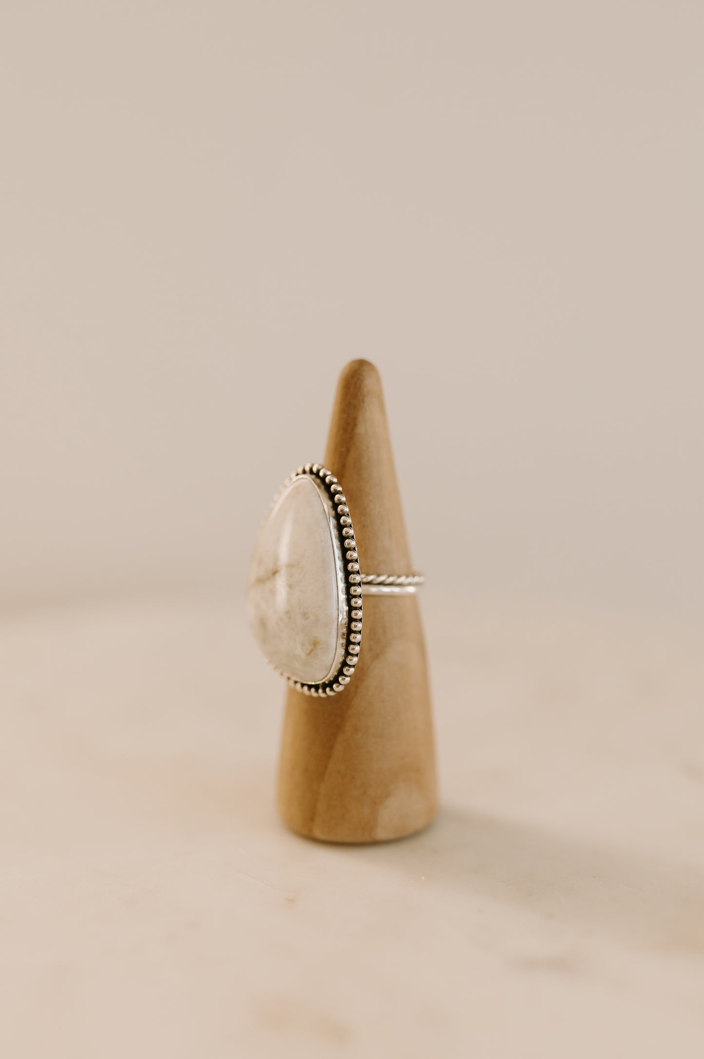 White Buffalo Turquoise Ring - Size 11.5