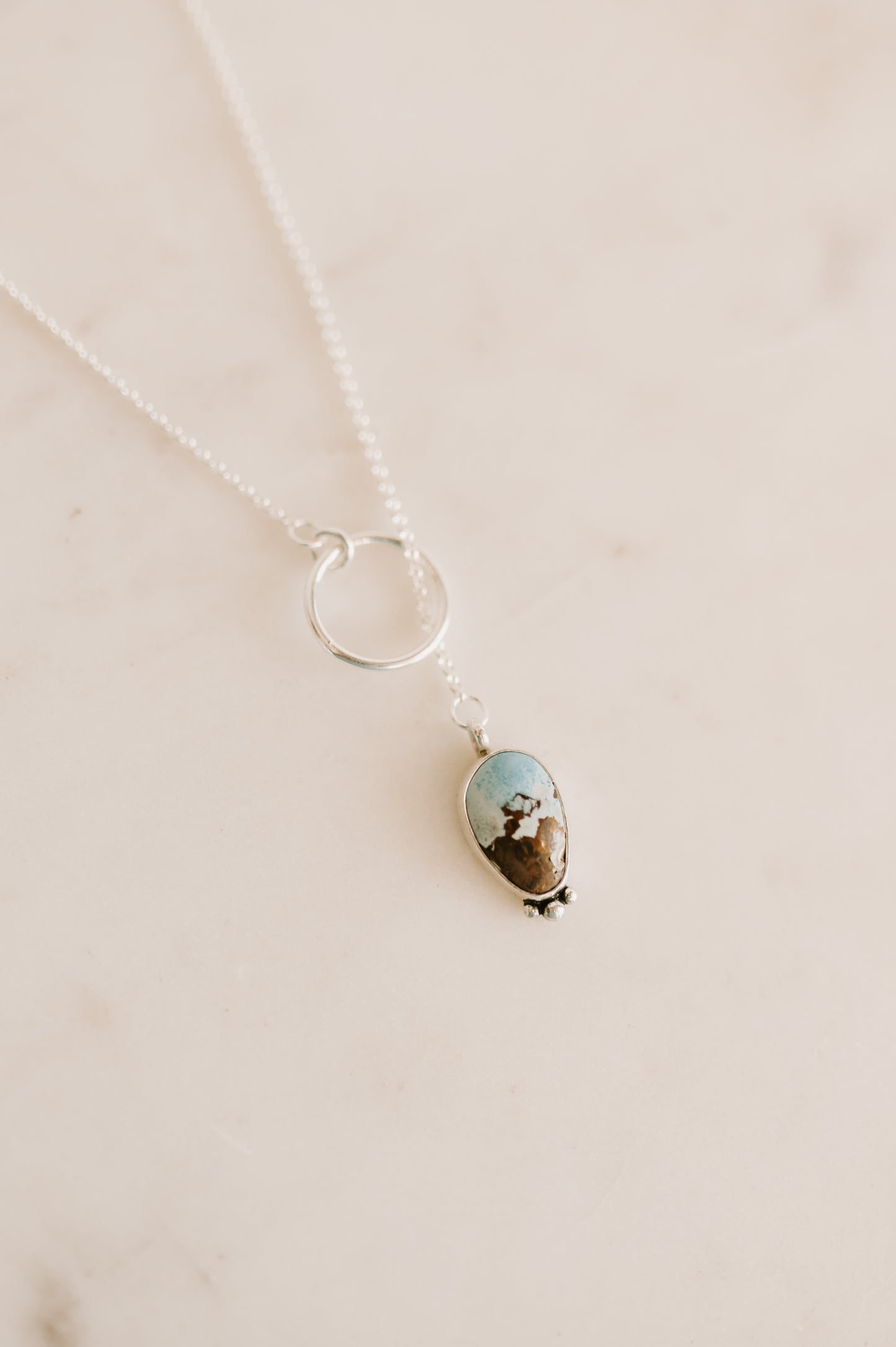 Golden Hills Turquoise Lariat Pendant Necklace