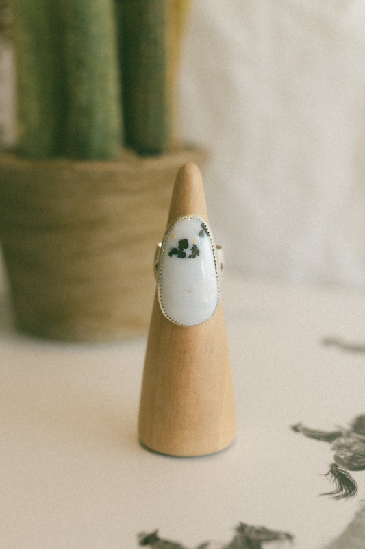 Polka Dot Agate Ring - Size 7