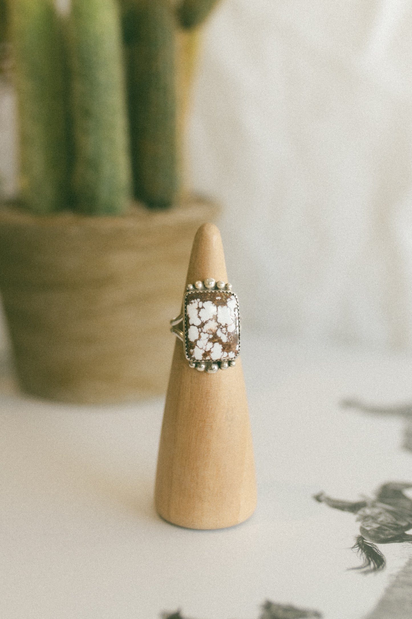 Wild Horse Magnescite Ring - Size 7