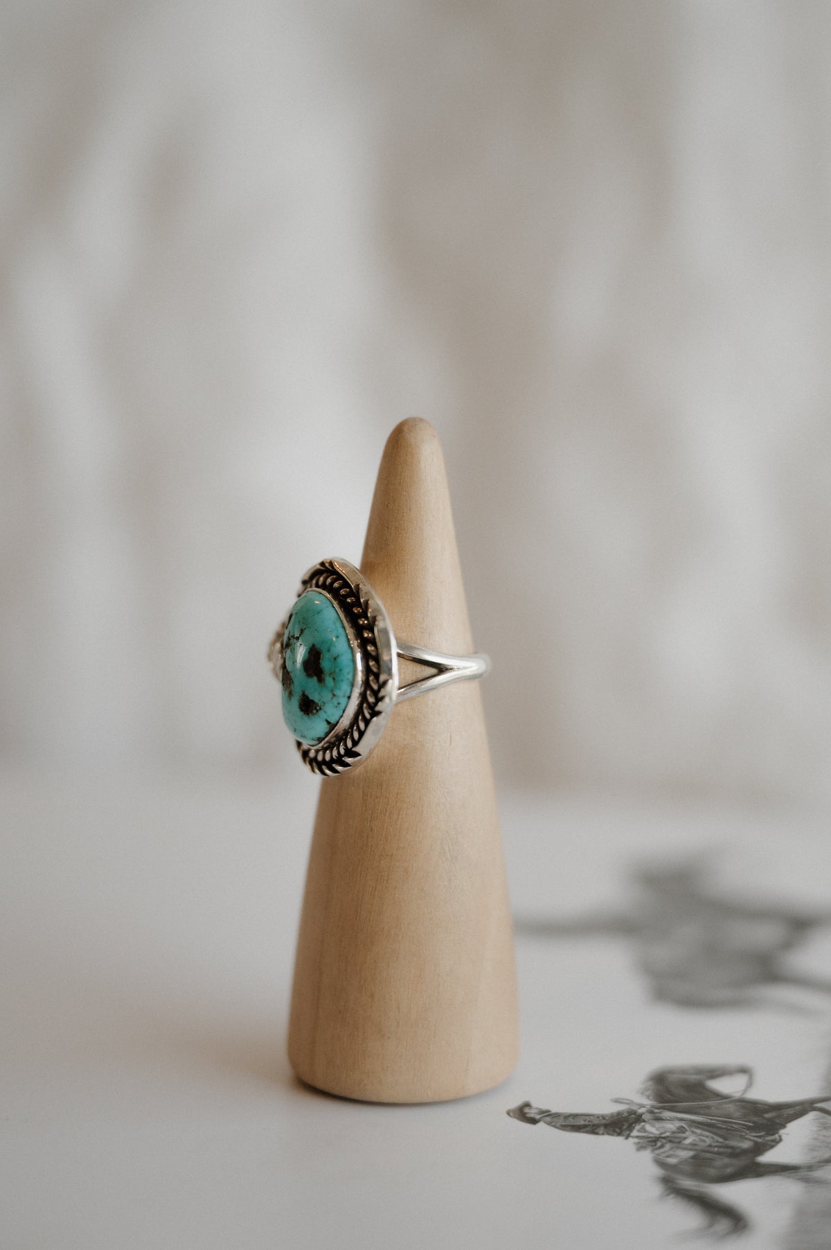 Authentic Native Made Kingman Turquoise Ring - Size 7