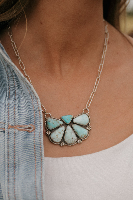 Kingman Turquoise Pendant Necklace