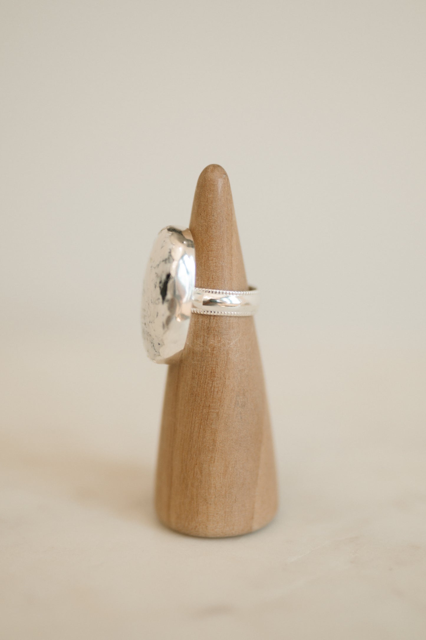 White Buffalo Turquoise Ring - Size 7