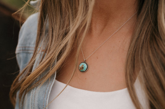 Kingman Turquoise Pendant Necklace