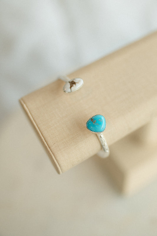 Kingman Turquoise + Wild Horse Magnesite Bracelet Cuff