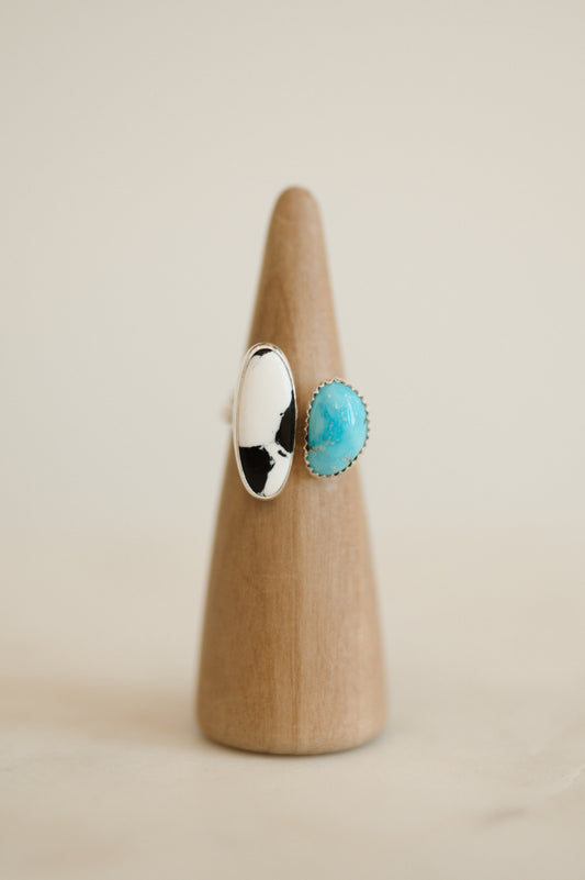 Sierra Bella + White Buffalo Turquoise Ring - Size 9