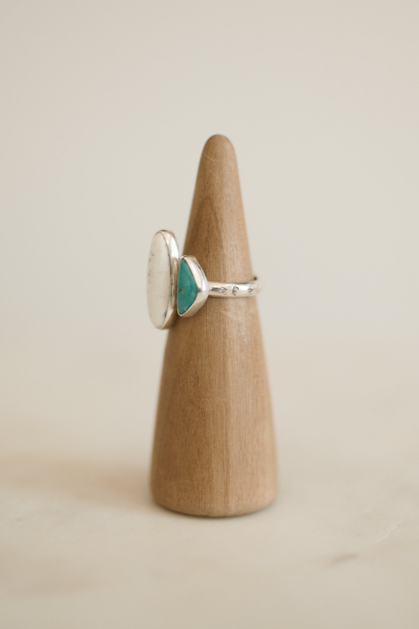 Campitos + White Buffalo Turquoise Ring - Size 8