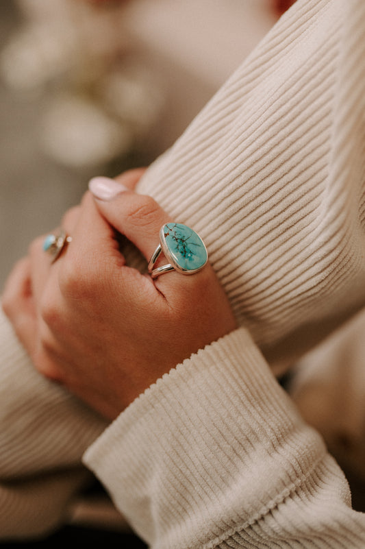 Pilot Mountain Turquoise Ring - Size 9.5