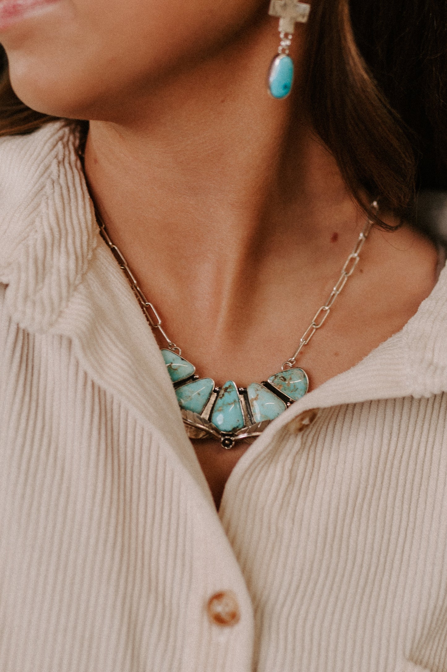 Lone Mountain Turquoise Pendant Necklace