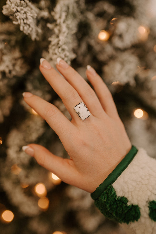 White Buffalo Turquoise Ring - MADE TO ORDER