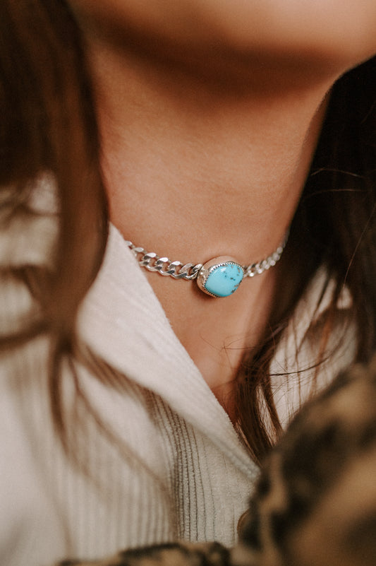 White Water Turquoise Choker Necklace