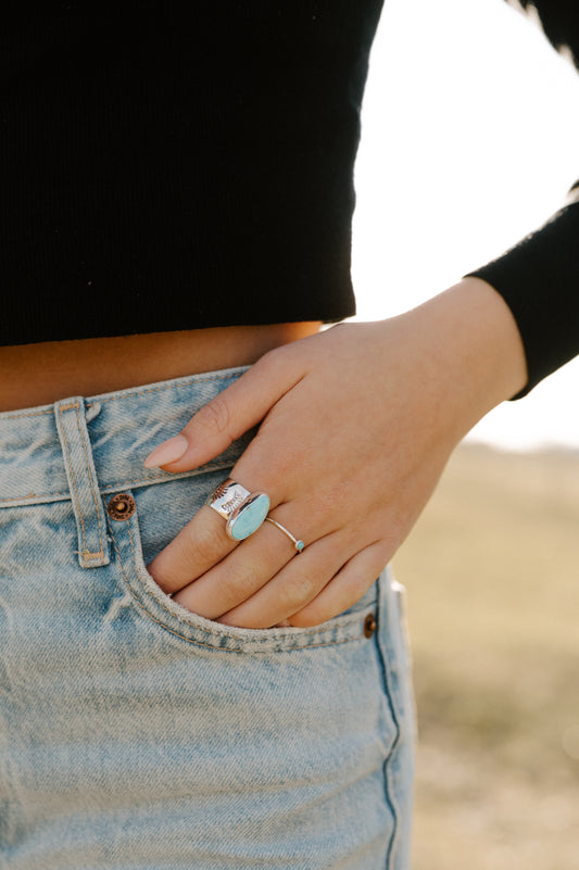 Carico Lake Turquoise Ring - Size 8