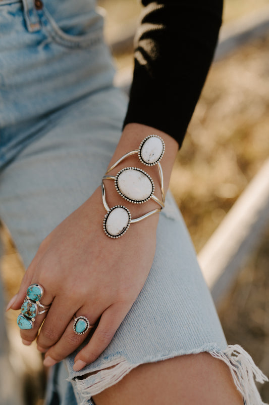 White Buffalo Turquoise Bracelet Cuff