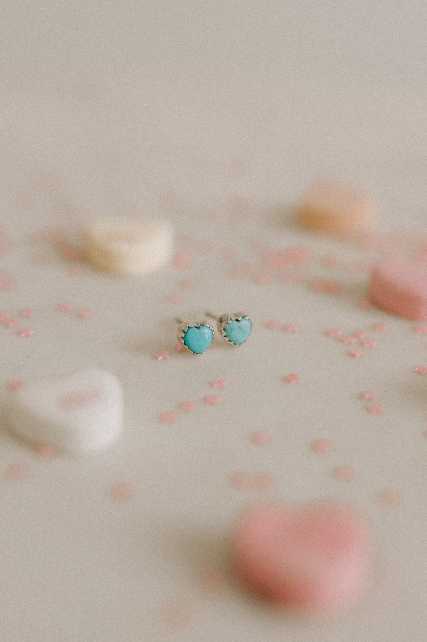 Campitos Turquoise Mini Heart Stud Earrings