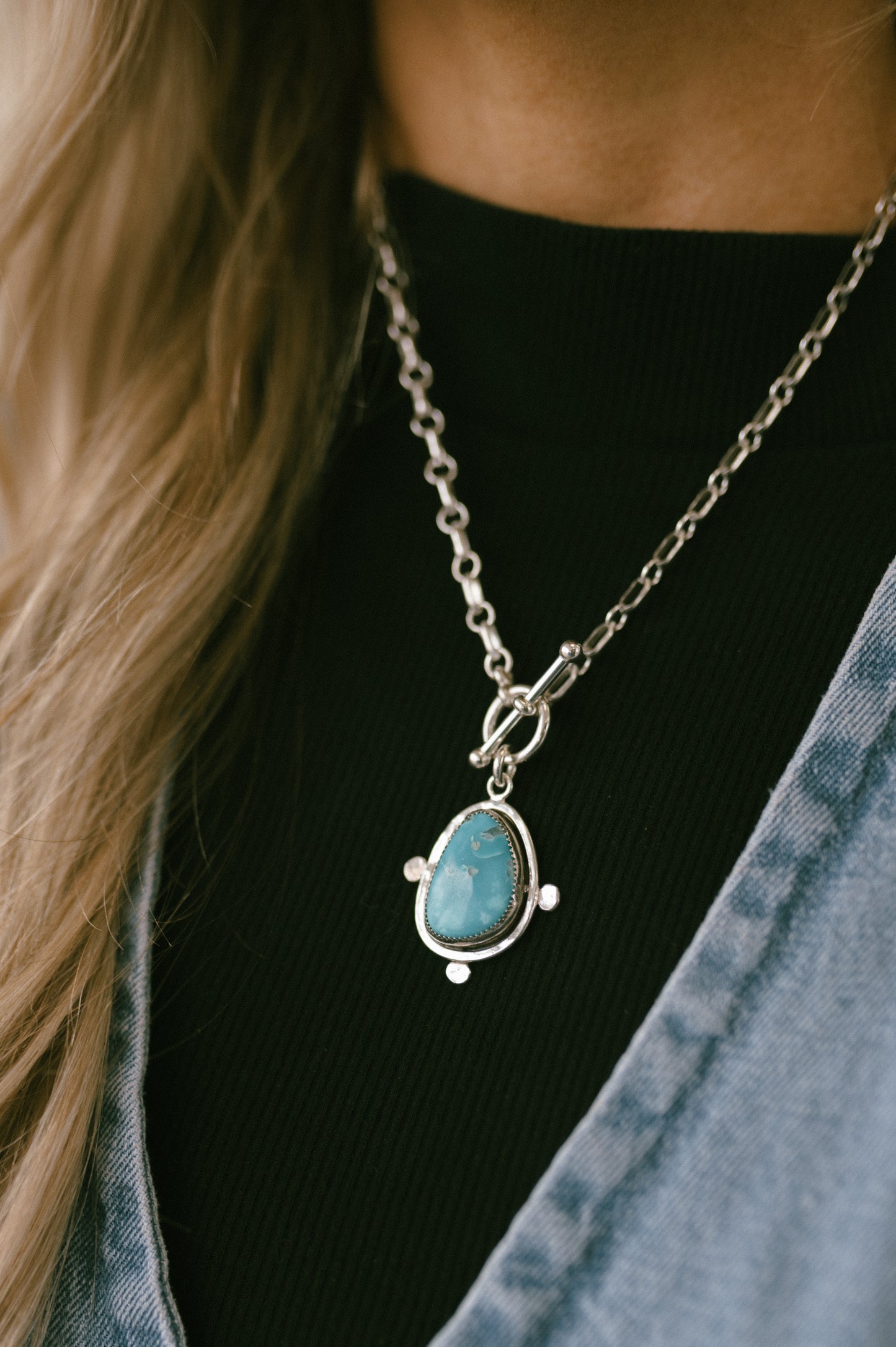 Kingman Turquoise Pendant Necklace