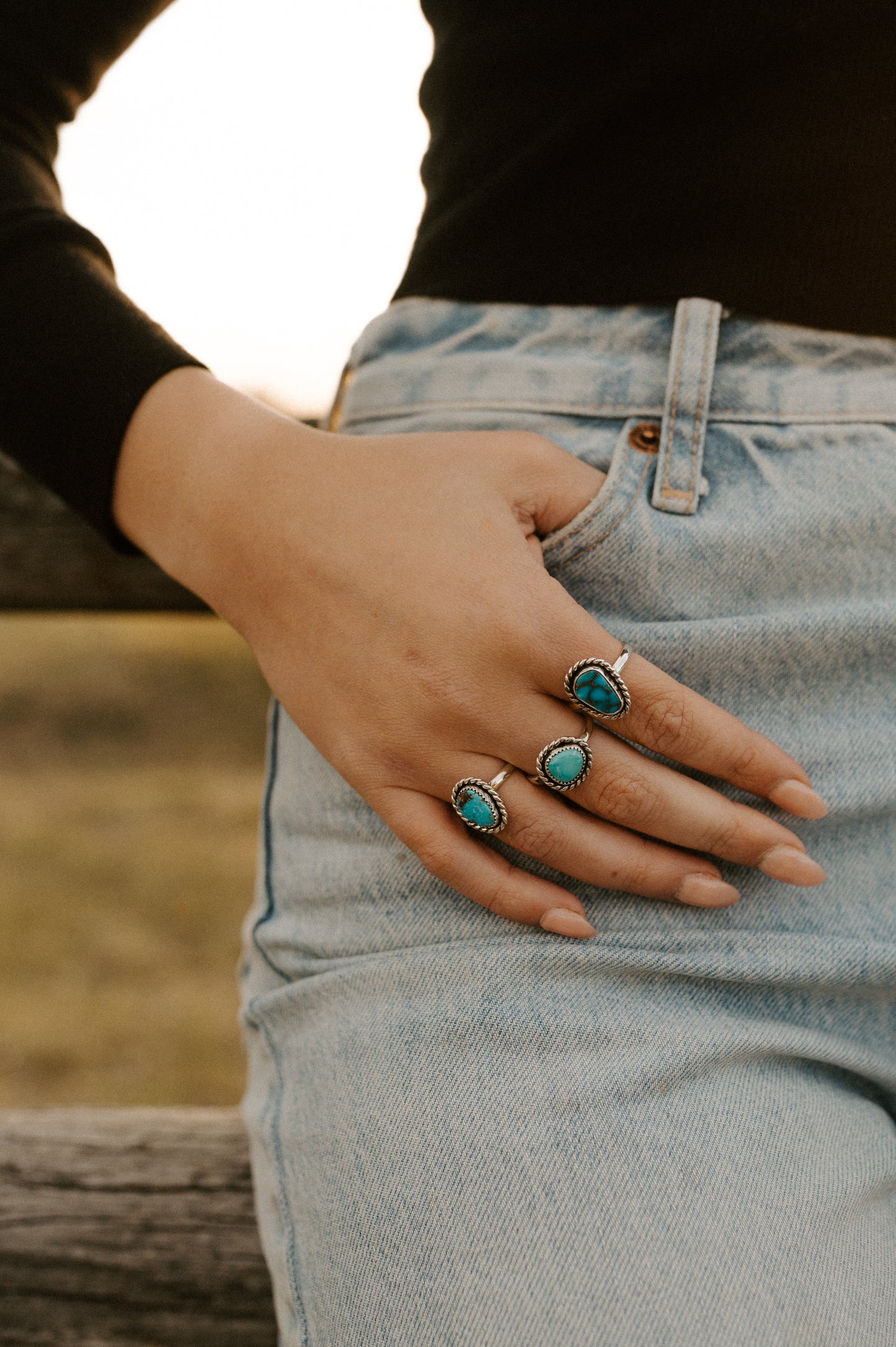 Kingman Turquoise Ring - Size 9.5