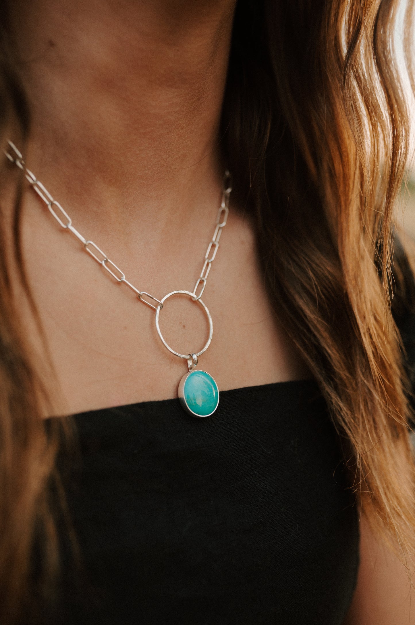 Kingman Turquoise Pendant Necklace