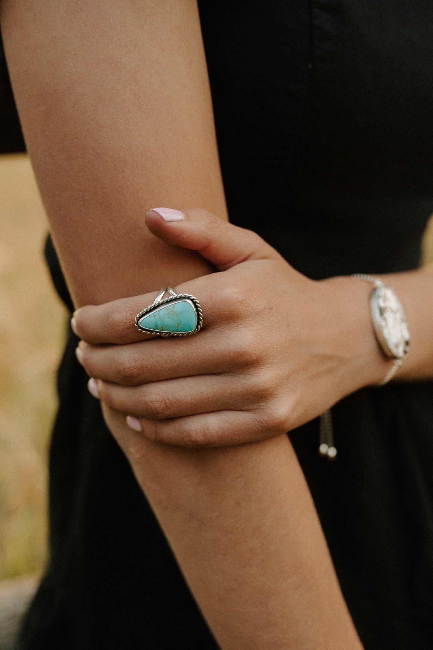 Number 8 Turquoise Ring - Size 7