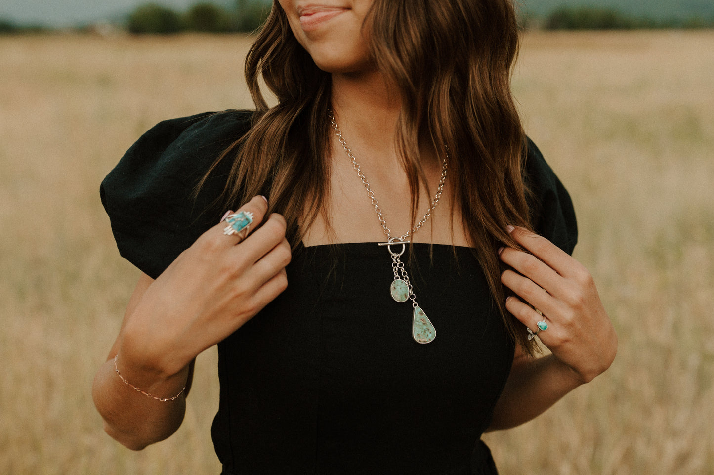 Kingman Turquoise Pendant Necklace