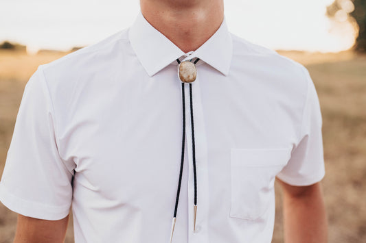 Fossilized Coral Bolo Tie