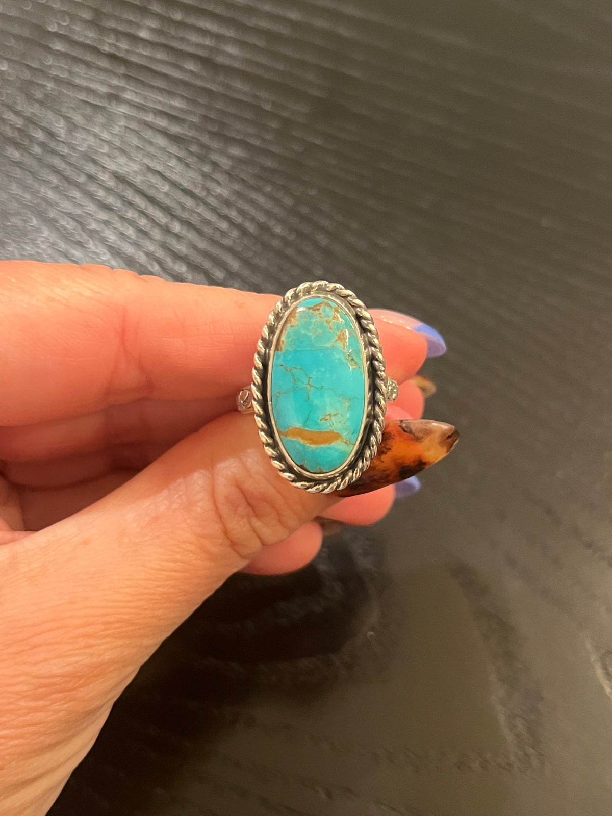 Lone Mountain Turquoise Ring - Size 9